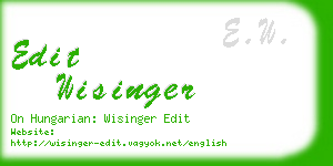 edit wisinger business card